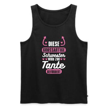 Tante Familie Schwester Geschenk - Männer Premium Bio Tank Top - Schwarz - Vorne - Michal (187cm)