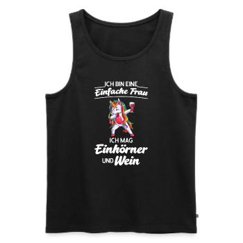 Wein Einhorn Weintrinker Geschenk - Männer Premium Bio Tank Top - Schwarz - Vorne - AI Model Male 178 light (178cm)