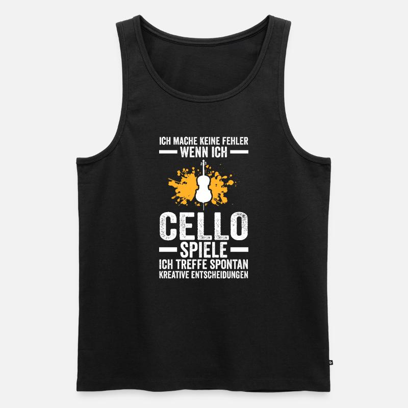 Cello Musik Musiker Geschenk - Männer Premium Bio Tank Top - Schwarz