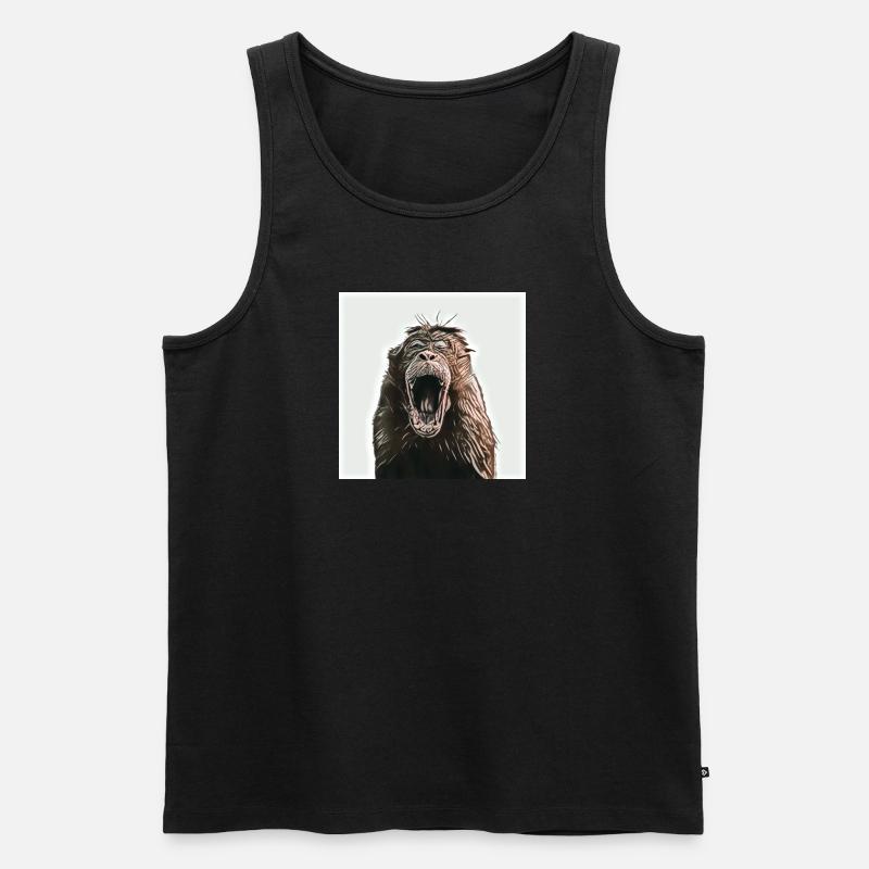 Affenschrei - Männer Premium Bio Tank Top - Schwarz