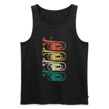 Euphonium Corn Orchestra Musiciens Instrument à vent - Débardeur bio Premium Homme - noir - Devant - Michal (187cm)