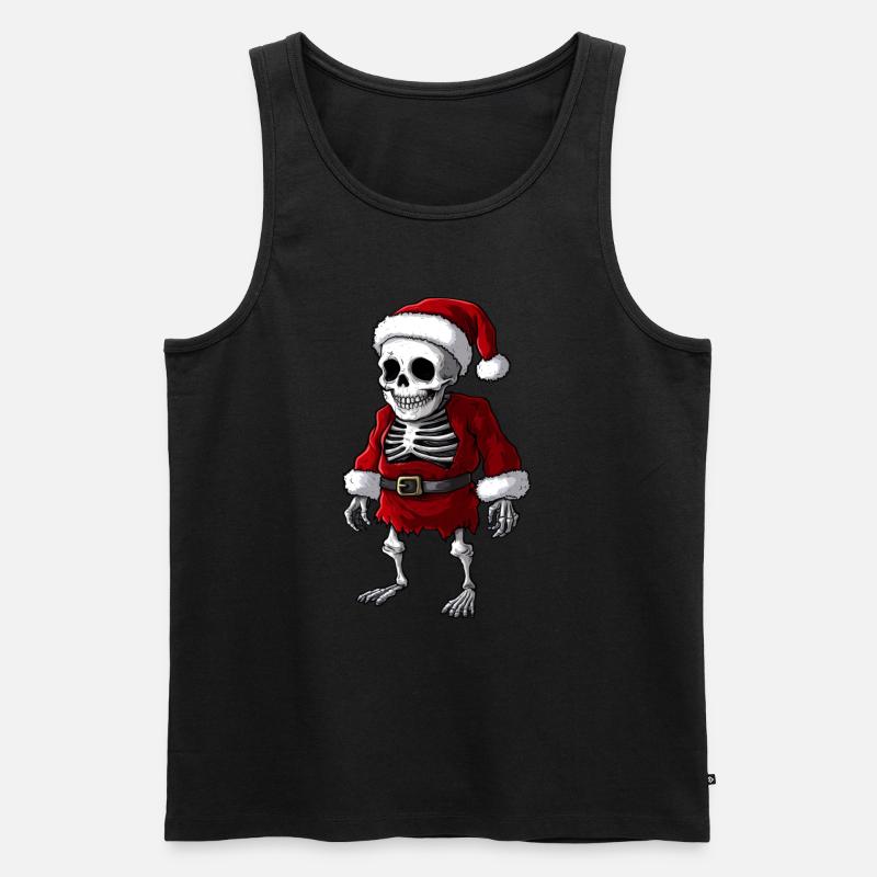 Weihnachten Skelette - Männer Premium Bio Tank Top - Schwarz