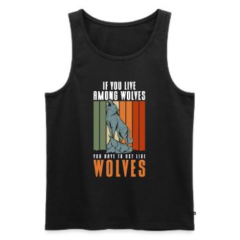 Werwolf Rudel Mystik Raubtier - Männer Premium Bio Tank Top - Schwarz - Vorne - Michal (187cm)