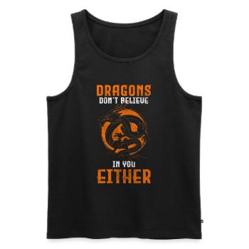 Feuer Buch Tribal - Männer Premium Bio Tank Top - Schwarz - Vorne - Michal (187cm)