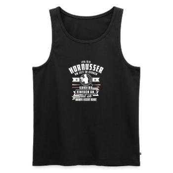 Ich bin Hornusser um Zeit zu sparen nehmen wir - Männer Premium Bio Tank Top - Schwarz - Vorne - Michal (187cm)