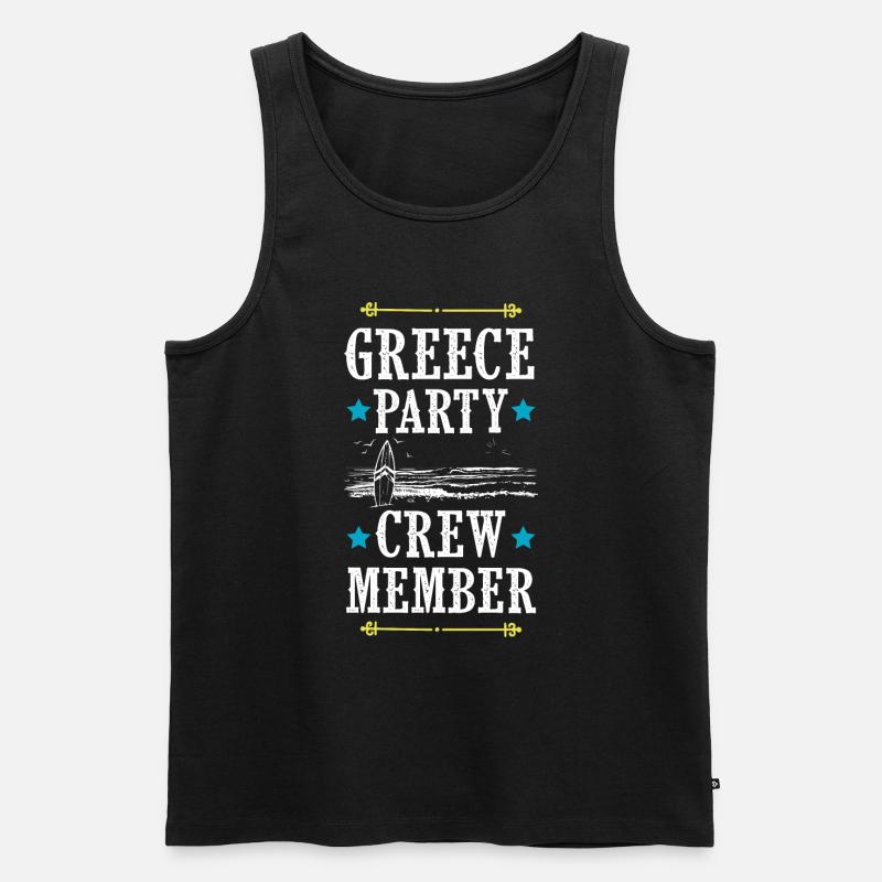 Greece Party Crew - Männer Premium Bio Tank Top - Schwarz