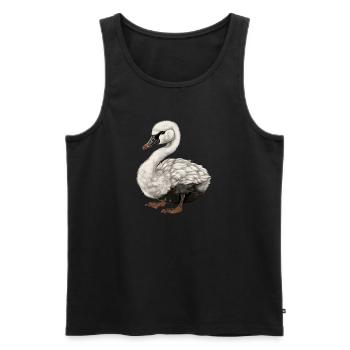 Bébé cygne Oiseau Poussin - Débardeur bio Premium Homme - noir - Devant - Michal (187cm)