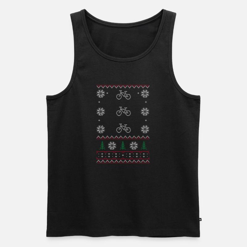 Ugly Xmas Sweaters Cycle - Männer Premium Bio Tank Top - Schwarz