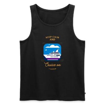 Keep calm and cruise on - Männer Premium Bio Tank Top - Schwarz - Vorne - AI Model Male 178 light (178cm)