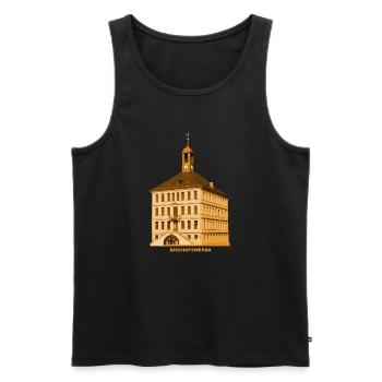 Bischofswerda Rathaus Oberlausitz Sachsen - Männer Premium Bio Tank Top - Schwarz - Vorne - AI Model Male 178 light (178cm)