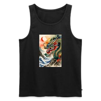 Année du Dragon II - Débardeur bio Premium Homme - noir - Devant - Michal (187cm)