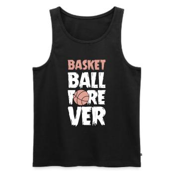 Le basketball pour toujours - Débardeur bio Premium Homme - noir - Devant - Michal (187cm)