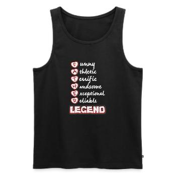 Fête des pères, Fête des pères, Fête des pères, Fête des pères - Débardeur bio Premium Homme - noir - Devant - AI Model Male 178 light (178cm)