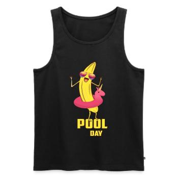 Cool Pool Banana - Men's Premium Organic Tank Top - black - Front - Michal (187cm)