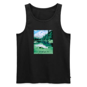 Obernberger See,landschaft,see,Tirol - Männer Premium Bio Tank Top - Schwarz - Vorne - AI Model Male 178 light (178cm)