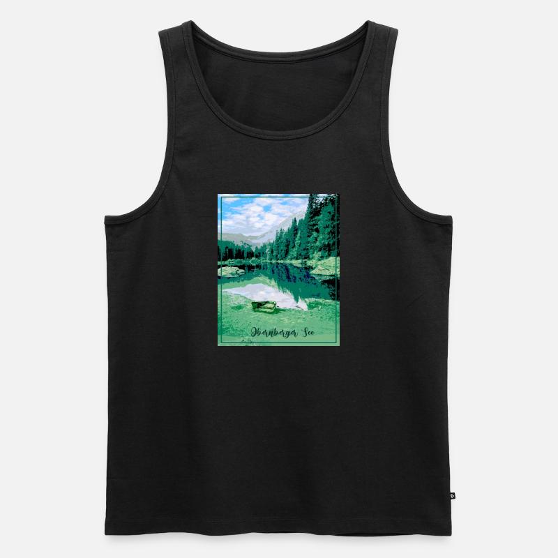 Obernberger See,landschaft,see,Tirol - Männer Premium Bio Tank Top - Schwarz