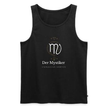 Der Mystiker - Sternzeichen Skorpion - Männer Premium Bio Tank Top - Schwarz - Vorne - Michal (187cm)