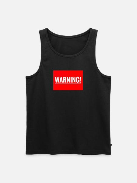Warning Flexible Embroidery Design - Men's Premium Organic Tank Top - black