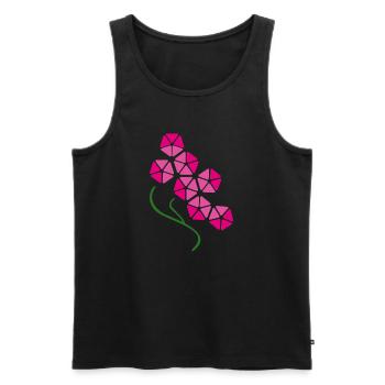 Geometric Pink Orchid Blossom – Modern Floral Art - Men's Premium Organic Tank Top - black - Front - AI Model Male 178 light (178cm)