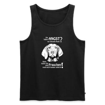 Angst vor Magyar Viszla KH? Frauchen - Männer Premium Bio Tank Top - Schwarz - Vorne - AI Model Male 178 light (178cm)