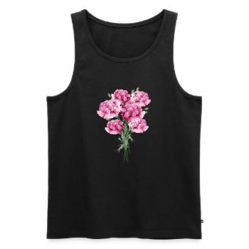 fascinant bouquet rose d’œillets - Débardeur bio Premium Homme - noir - Devant - AI Model Male 178 light (178cm)