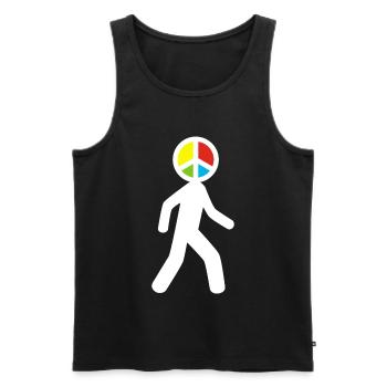 Mann des Friedens (weiß) - Männer Premium Bio Tank Top - Schwarz - Vorne - Michal (187cm)
