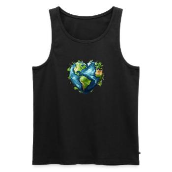 Aimez notre terre - Débardeur bio Premium Homme - noir - Devant - Michal (187cm)
