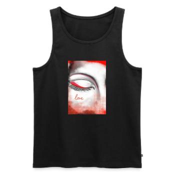 Herz und Liebe auf Highlight - Männer Premium Bio Tank Top - Schwarz - Vorne - Michal (187cm)