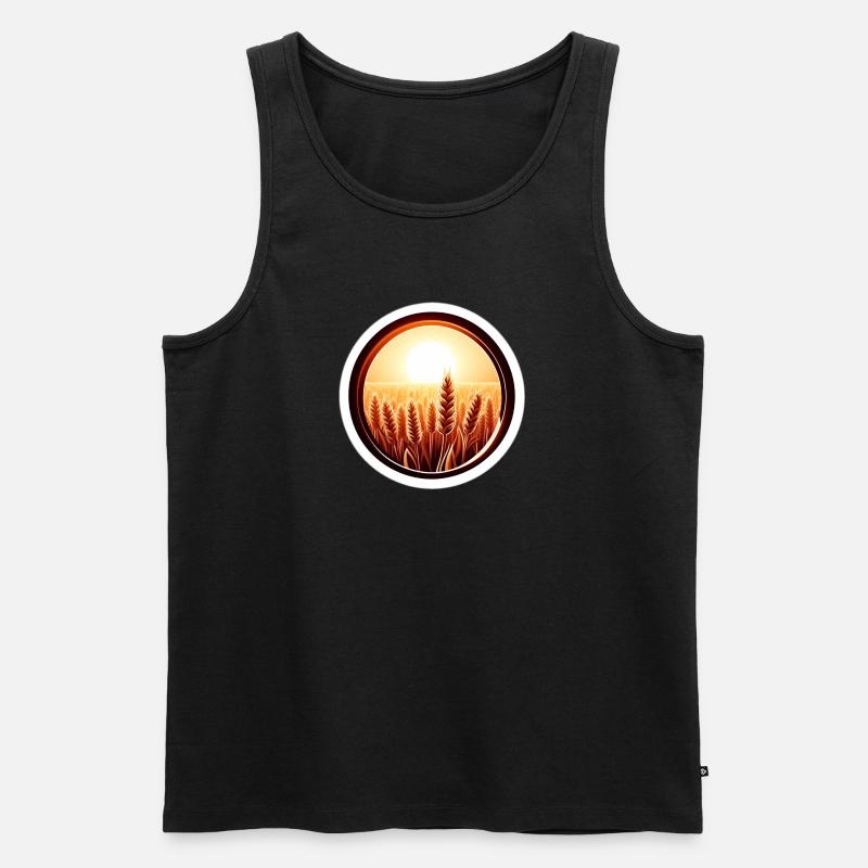 Goldenes Feld - Männer Premium Bio Tank Top - Schwarz