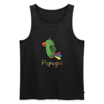 Papagei – Buntes Tiermotiv 🦜🌈 - Männer Premium Bio Tank Top - Schwarz - Vorne - Michal (187cm)