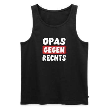 Opas Gegen Rechts - Rechts Nein Danke - Männer Premium Bio Tank Top - Schwarz - Vorne - Michal (187cm)