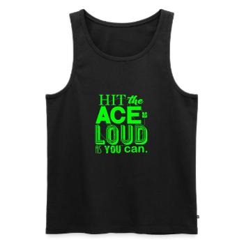 Hit the Ace as loud as you can neon Tennis Design - Männer Premium Bio Tank Top - Schwarz - Vorne - AI Model Male 178 light (178cm)