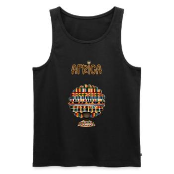 Funny Kente Cloth African American Lover - Men's Premium Organic Tank Top - black - Front - AI Model Male 178 light (178cm)