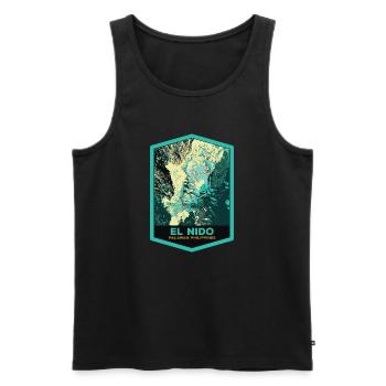 Luftaufnahme von El Nido und Fischerbooten, Palawan - Männer Premium Bio Tank Top - Schwarz - Vorne - AI Model Male 178 light (178cm)
