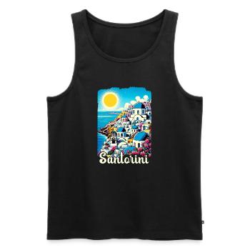 Santorin Griechenland Ozean Vulkan Akrotiri - Männer Premium Bio Tank Top - Schwarz - Vorne - Michal (187cm)