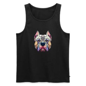 American bully geometric art, polygon head - Men's Premium Organic Tank Top - black - Front - AI Model Male 178 light (178cm)