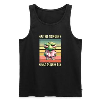 Schildkröte Morgenmuffel - Männer Premium Bio Tank Top - Schwarz - Vorne - Michal (187cm)