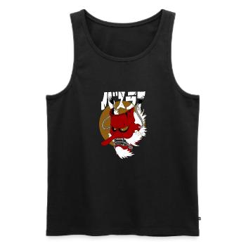 Japanische Dämonenmaske - Männer Premium Bio Tank Top - Schwarz - Vorne - Michal (187cm)