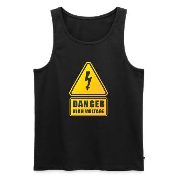 High Voltage Warning Sign - Men's Premium Organic Tank Top - black - Front - Michal (187cm)