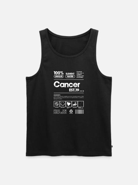 Cancer Water Zodiac Emblem - Men's Premium Organic Tank Top - black