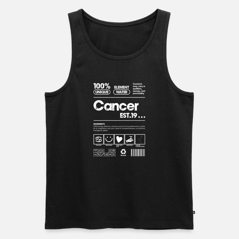 Krebs Wasser Sternzeichen Emblem - Männer Premium Bio Tank Top - Schwarz