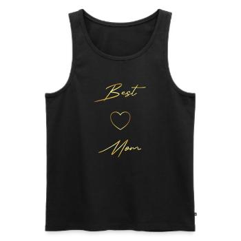 Best Mom gold Design - Men's Premium Organic Tank Top - black - Front - Michal (187cm)