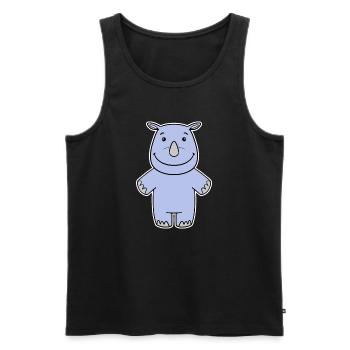 Rhinocéros, Rhinocéros - Débardeur bio Premium Homme - noir - Devant - Michal (187cm)