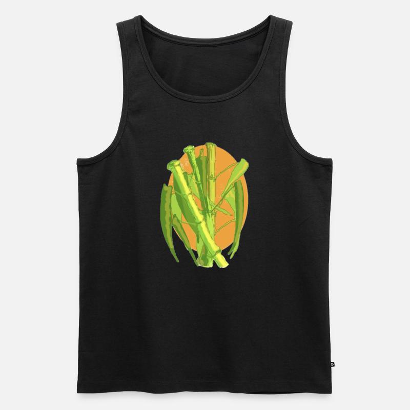 Bambus-Botanischer Ausbruch - Männer Premium Bio Tank Top - Schwarz