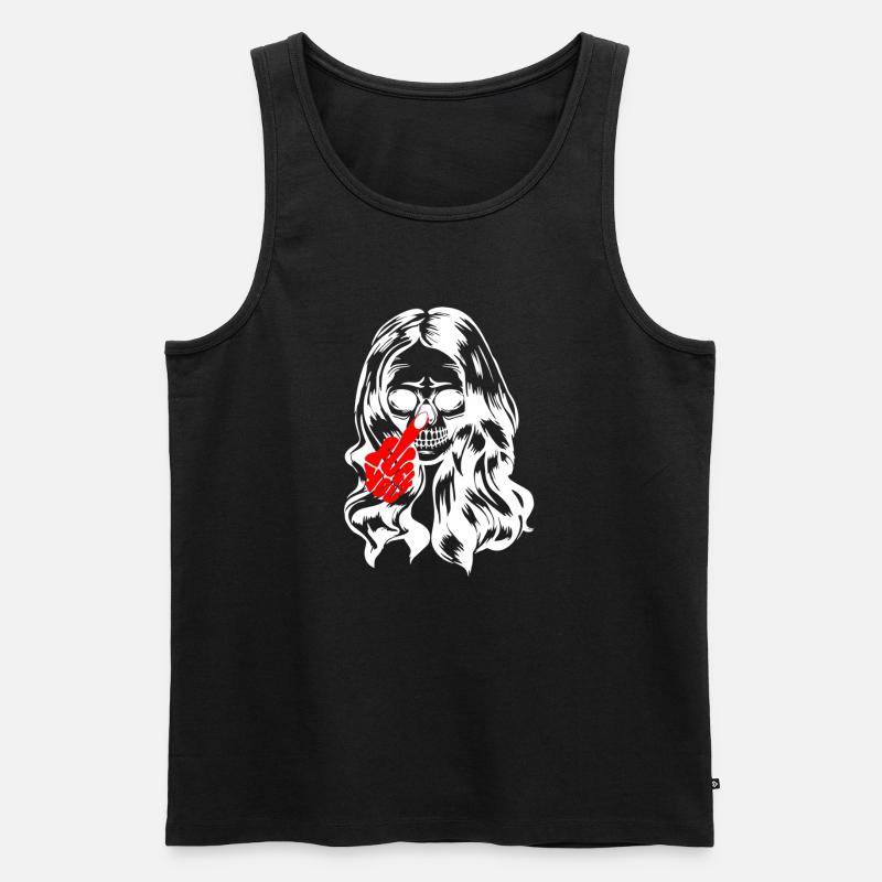 Coole Gothic Lady Skull - Männer Premium Bio Tank Top - Schwarz