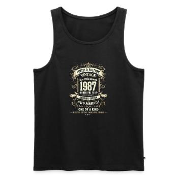 Geboren 1987, Baujahr 1987 Geburtstags Shirt 80er - Männer Premium Bio Tank Top - Schwarz - Vorne - Michal (187cm)