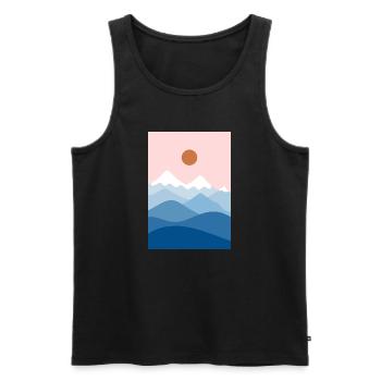 Berglandschaft rosa - Männer Premium Bio Tank Top - Schwarz - Vorne - AI Model Male 178 light (178cm)