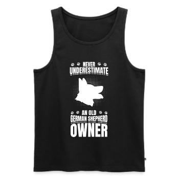 Old German Shepherd Owner - Men's Premium Organic Tank Top - black - Front - AI Model Male 178 light (178cm)