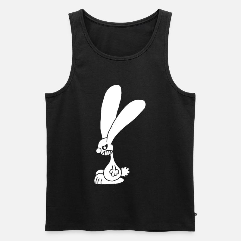 Grumpy White Rabbit - Men's Premium Organic Tank Top - black