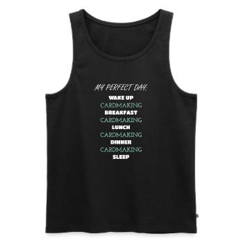 Daily Cardmaking Routine Design - Men's Premium Organic Tank Top - black - Front - AI Model Male 178 light (178cm)